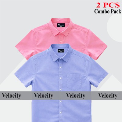 Premium Quality 100% Oxford Cotton Fabric Short Sleeve Shirt For Men's