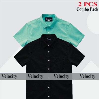 Premium Quality 100% Oxford Cotton Fabric Short Sleeve Shirt For Men's