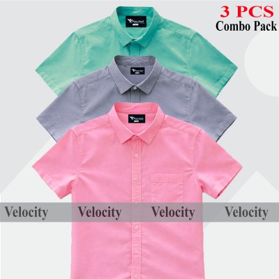 Premium Quality 100% Oxford Cotton Fabric Short Sleeve Shirt For Men's