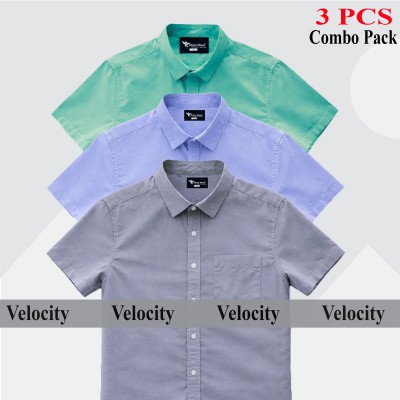 Premium Quality 100% Oxford Cotton Fabric Short Sleeve Shirt For Men's