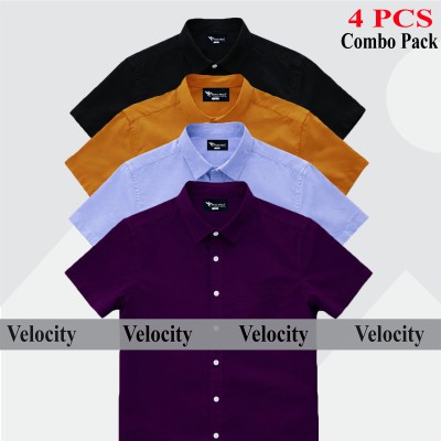 Premium Quality 100% Oxford Cotton Fabric Short Sleeve Shirt For Men's