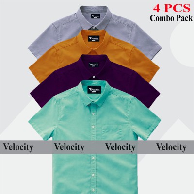 Premium Quality 100% Oxford Cotton Fabric Short Sleeve Shirt For Men's