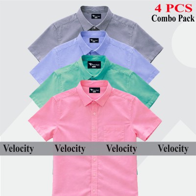 Premium Quality 100% Oxford Cotton Fabric Short Sleeve Shirt For Men's