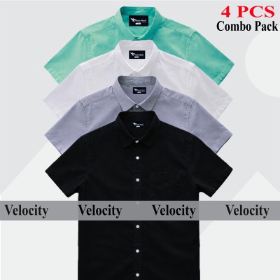 Premium Quality 100% Oxford Cotton Fabric Short Sleeve Shirt For Men's