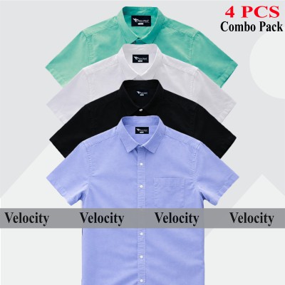 Premium Quality 100% Oxford Cotton Fabric Short Sleeve Shirt For Men's