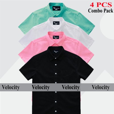 Premium Quality 100% Oxford Cotton Fabric Short Sleeve Shirt For Men's