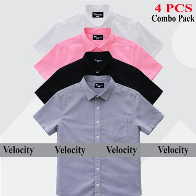 Premium Quality 100% Oxford Cotton Fabric Short Sleeve Shirt For Men's