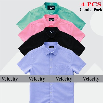 Premium Quality 100% Oxford Cotton Fabric Short Sleeve Shirt For Men's