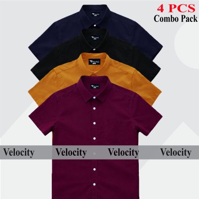 Premium Quality 100% Oxford Cotton Fabric Short Sleeve Shirt For Men's