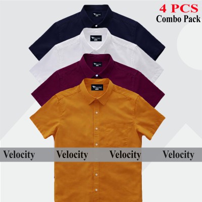 Premium Quality 100% Oxford Cotton Fabric Short Sleeve Shirt For Men's