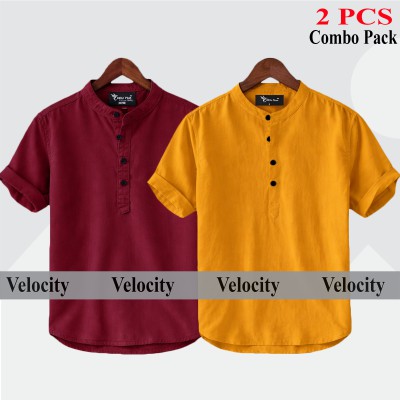 Oxford Cotton Fabrics Short Sleeve Katua For Men's