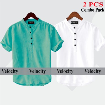 Oxford Cotton Fabrics Short Sleeve Katua For Men's