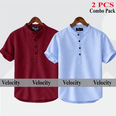 Oxford Cotton Fabrics Short Sleeve Katua For Men's