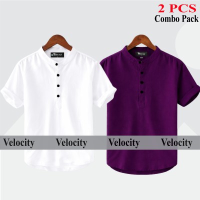 Oxford Cotton Fabrics Short Sleeve Katua For Men's
