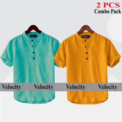Oxford Cotton Fabrics Short Sleeve Katua For Men's