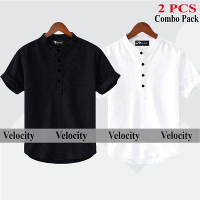 Oxford Cotton Fabrics Short Sleeve Katua For Men's
