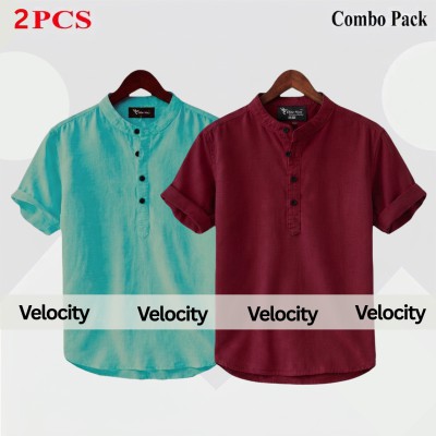 Oxford Cotton Fabrics Short Sleeve Katua For Men's
