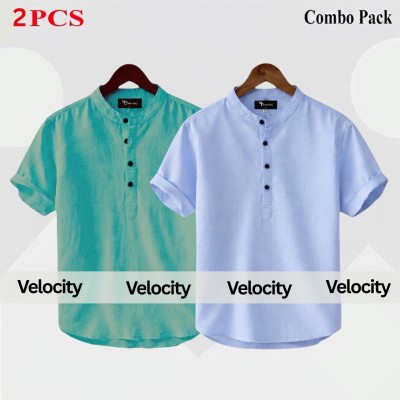 Oxford Cotton Fabrics Short Sleeve Katua For Men's
