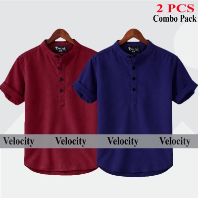 Oxford Cotton Fabrics Short Sleeve Katua For Men's