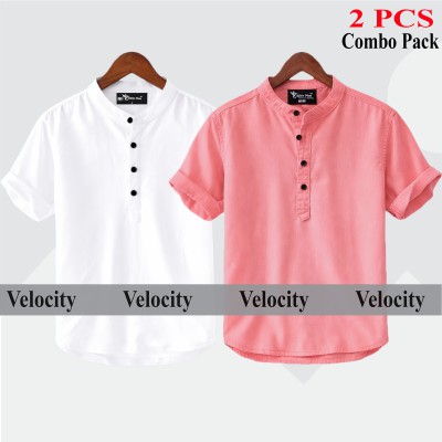 Oxford Cotton Fabrics Short Sleeve Katua For Men's