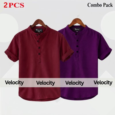 Oxford Cotton Fabrics Short Sleeve Katua For Men's