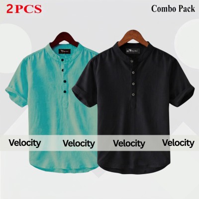 Oxford Cotton Fabrics Short Sleeve Katua For Men's