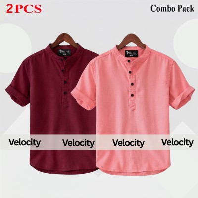 Oxford Cotton Fabrics Short Sleeve Katua For Men's