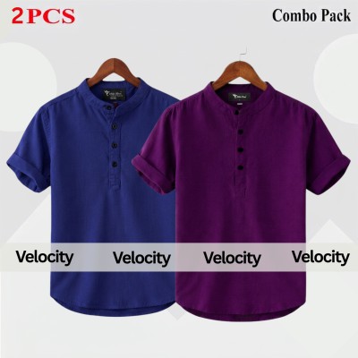 Oxford Cotton Fabrics Short Sleeve Katua For Men's