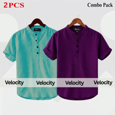 Oxford Cotton Fabrics Short Sleeve Katua For Men's