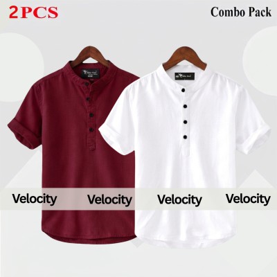 Oxford Cotton Fabrics Short Sleeve Katua For Men's