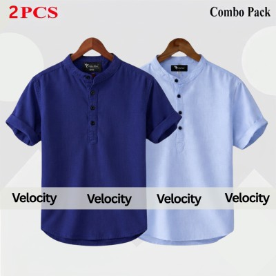 Oxford Cotton Fabrics Short Sleeve Katua For Men's