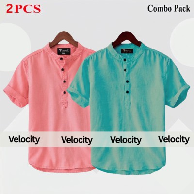 Oxford Cotton Fabrics Short Sleeve Katua For Men's