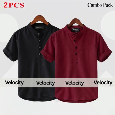 Oxford Cotton Fabrics Short Sleeve Katua For Men's