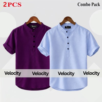Oxford Cotton Fabrics Short Sleeve Katua For Men's