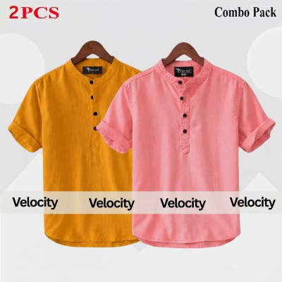Oxford Cotton Fabrics Short Sleeve Katua For Men's