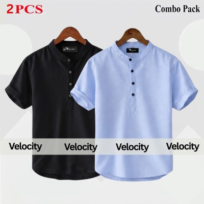 Oxford Cotton Fabrics Short Sleeve Katua For Men's