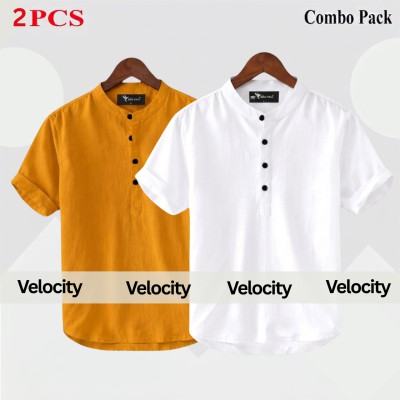 Oxford Cotton Fabrics Short Sleeve Katua For Men's