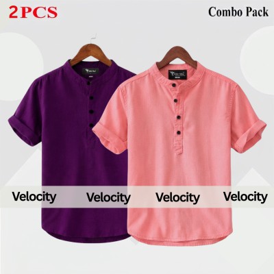 Oxford Cotton Fabrics Short Sleeve Katua For Men's