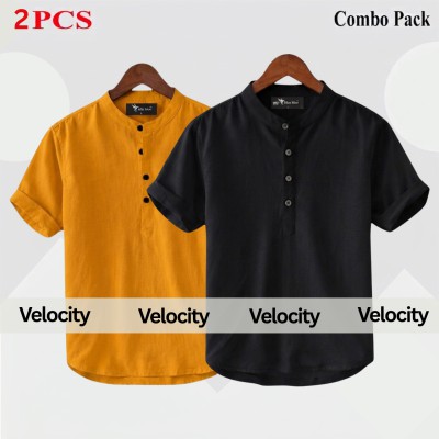 Oxford Cotton Fabrics Short Sleeve Katua For Men's