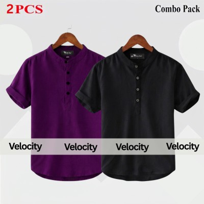 Oxford Cotton Fabrics Short Sleeve Katua For Men's