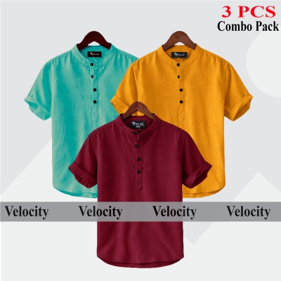 Oxford Cotton Fabrics Short Sleeve Katua For Men's