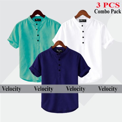 Oxford Cotton Fabrics Short Sleeve Katua For Men's