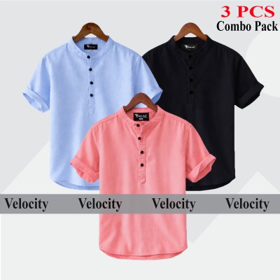 Oxford Cotton Fabrics Short Sleeve Katua For Men's