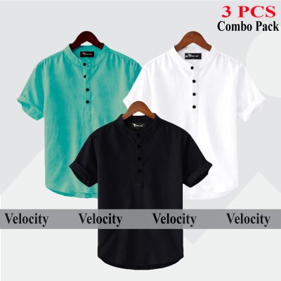 Oxford Cotton Fabrics Short Sleeve Katua For Men's