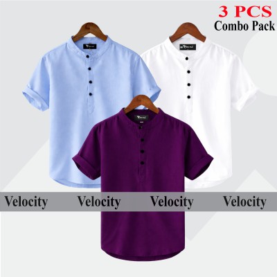 Oxford Cotton Fabrics Short Sleeve Katua For Men's