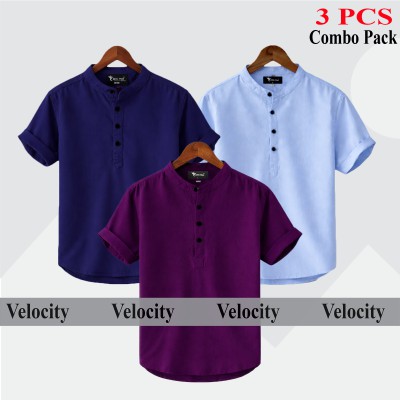Oxford Cotton Fabrics Short Sleeve Katua For Men's
