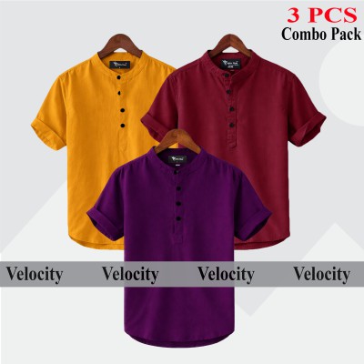 Oxford Cotton Fabrics Short Sleeve Katua For Men's