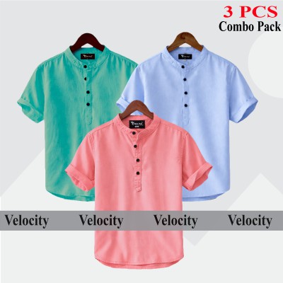 Oxford Cotton Fabrics Short Sleeve Katua For Men's