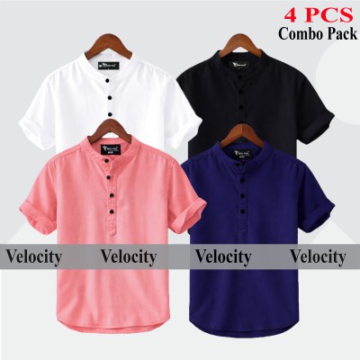 Oxford Cotton Fabrics Short Sleeve Katua For Men's