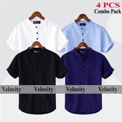 Oxford Cotton Fabrics Short Sleeve Katua For Men's